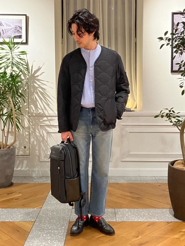 junyaさんの「DRESSTERIOR｜◆【Safari5月号掲載】10．6oz コンフォートワイドデニムパンツ」を使ったコーディネート