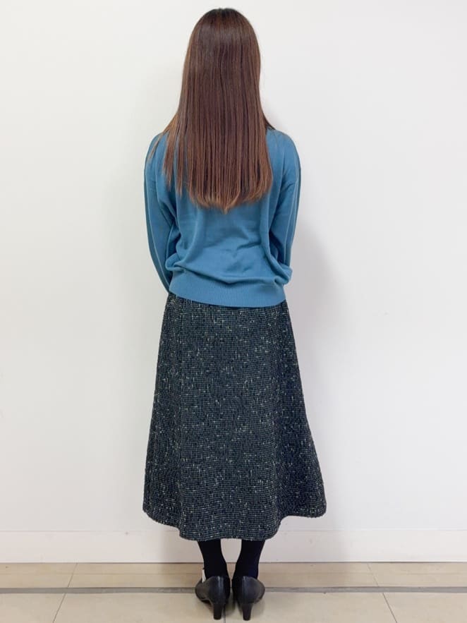 ハルさんの「Reflect｜【広がりすぎない／美シルエット◎】ツイードフレアスカート」を使ったコーディネート