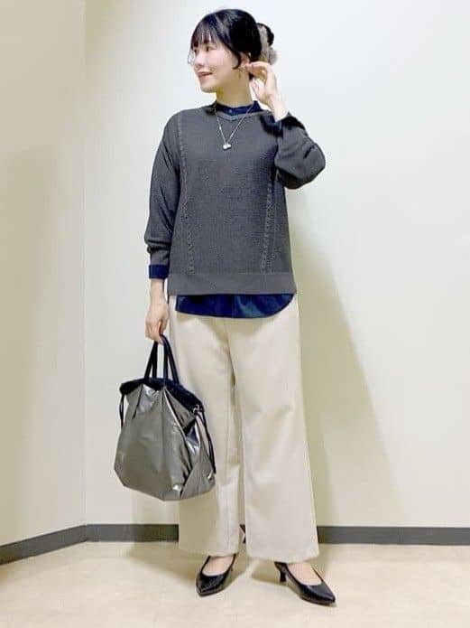  beni_gingerさんの「Reflect｜【パンツ合わせにぴったり◎】ゆったりオフボディニット」を使ったコーディネート