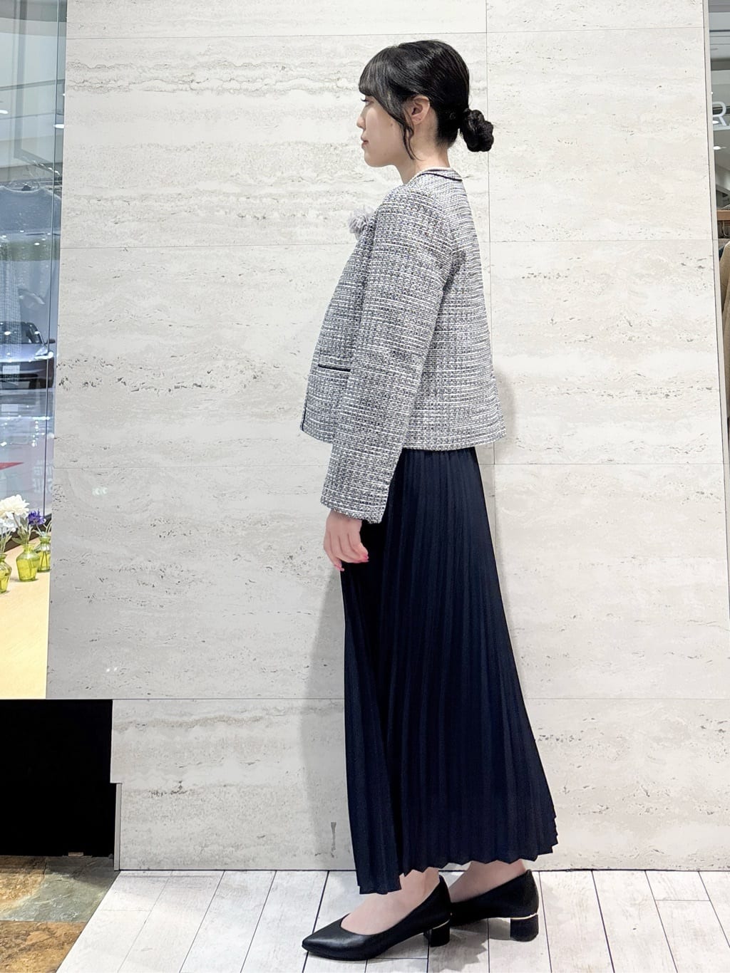 かほさんの「OPAQUE.CLIP｜《通勤対応》ジョーゼットプリーツワンピース【洗濯機OK】」を使ったコーディネート