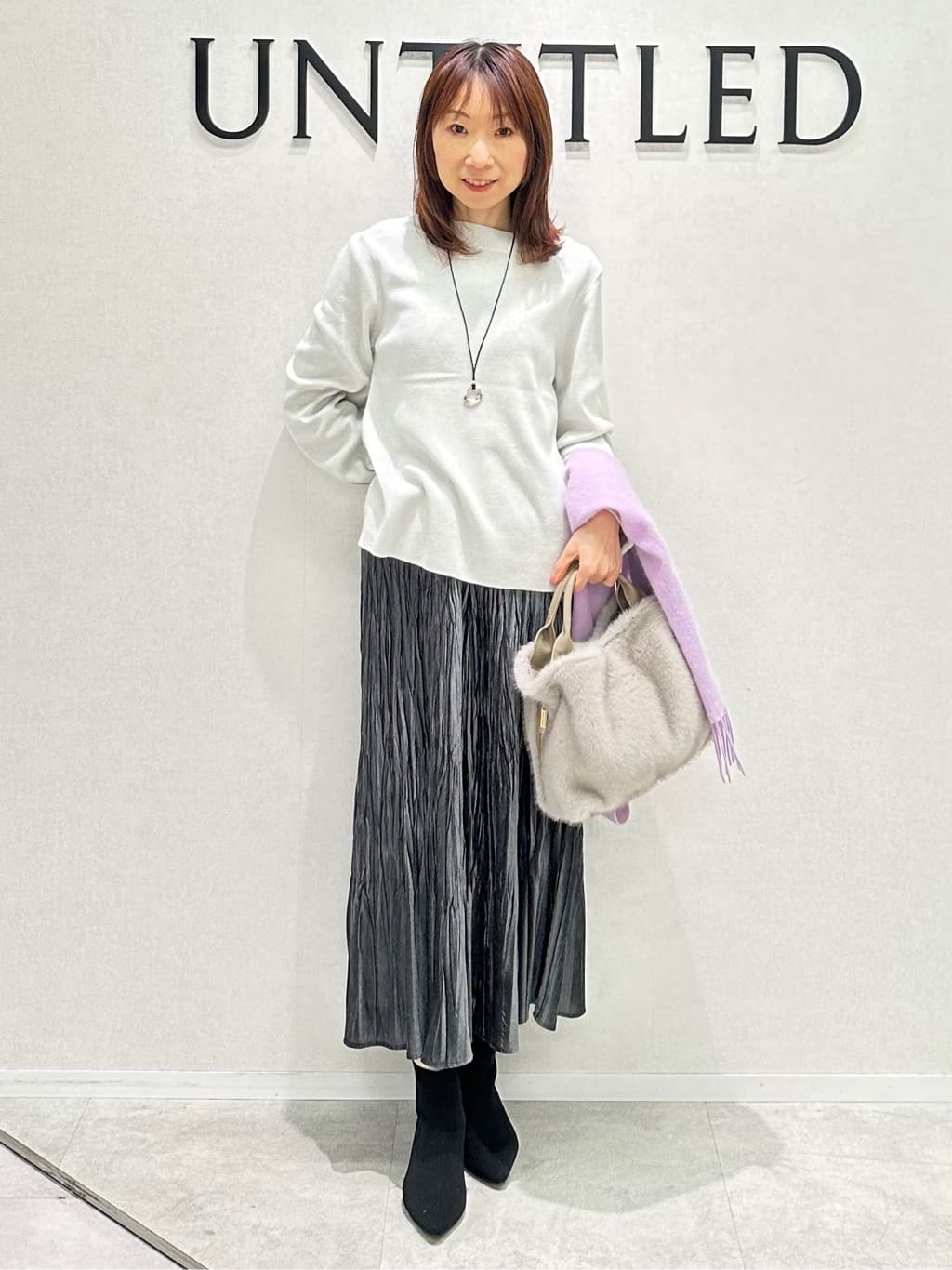 Miwaさんの「UNTITLED｜【日本製／通勤／フォーマル】カシミヤ混ノーカラーコート」を使ったコーディネート