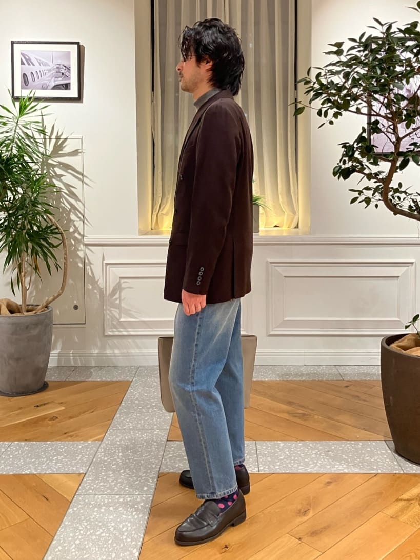 junyaさんの「DRESSTERIOR｜【セットアップ可】ブラウンツイル ダブルジャケット」を使ったコーディネート