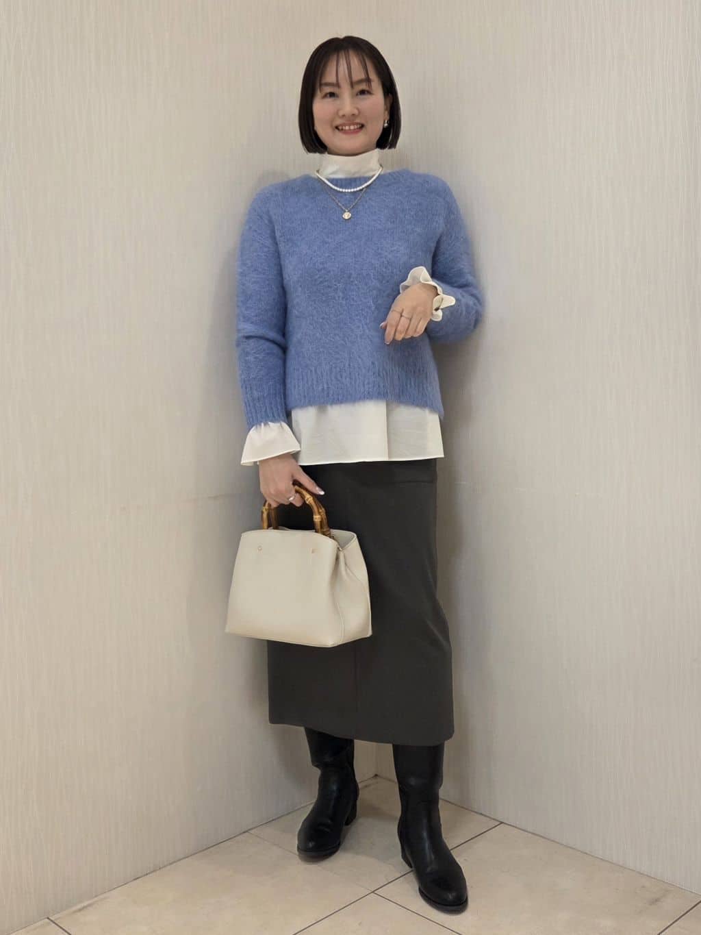naokoさんの「UNTITLED｜◆【セレモニー/華やか】2WAYボウタイブラウス」を使ったコーディネート