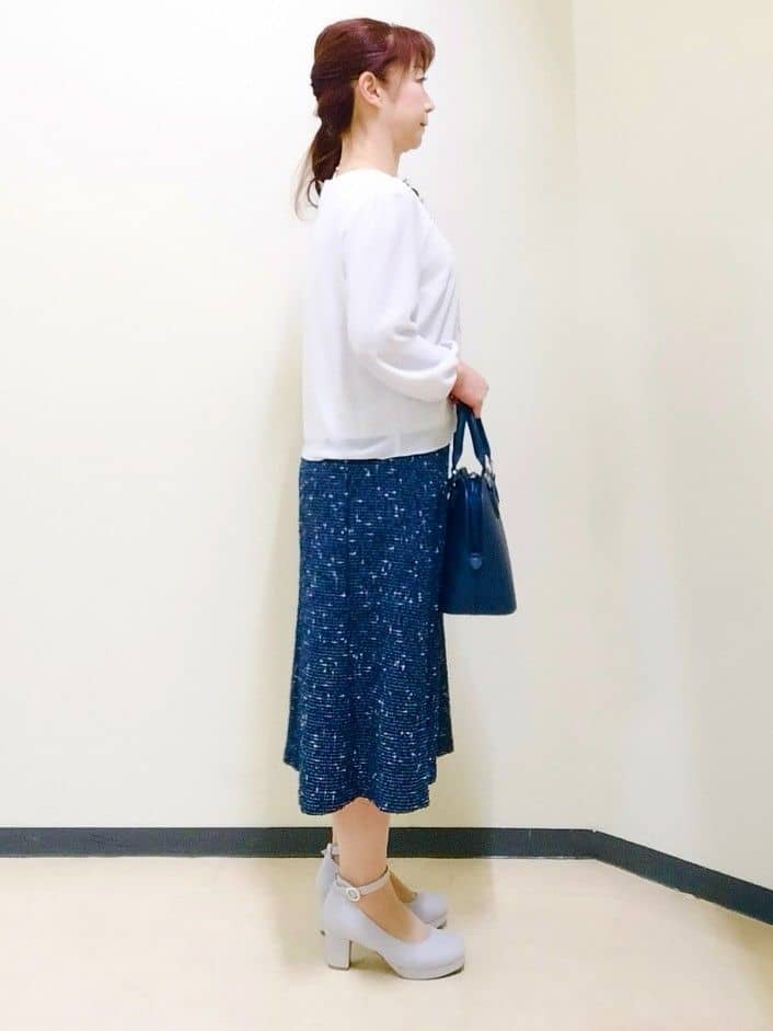花さんの「Reflect｜【SS-4Lサイズ】ピンタック&times;スカラレースブラウス」を使ったコーディネート