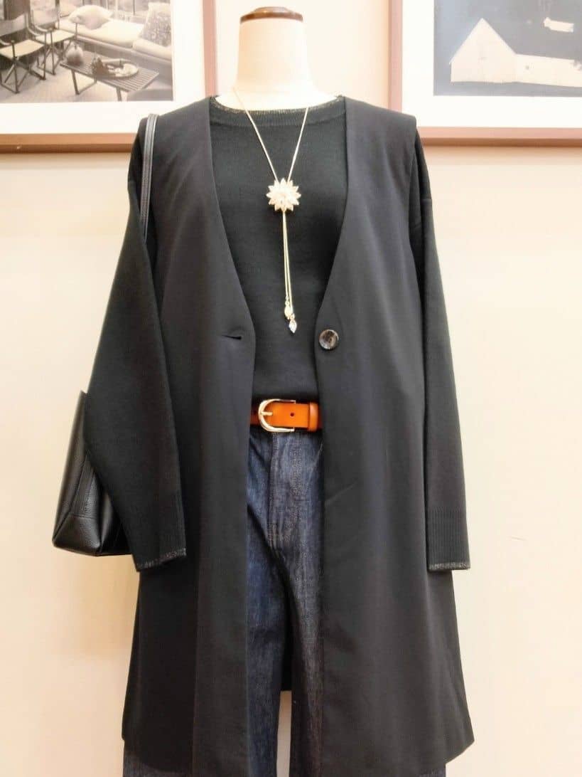 うっちーさんの「SHOO･LA･RUE｜【洗濯機可/セットアップ可/S-3L】きちんと楽に。カットジョーゼット ロングジレ」を使ったコーディネート