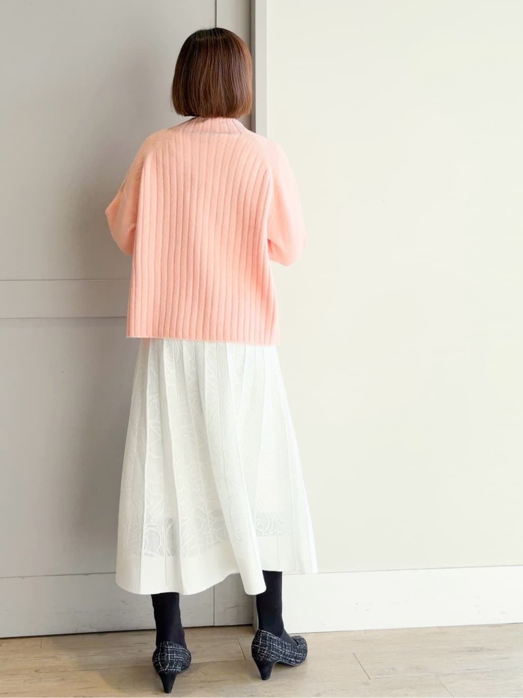 yamakoさんの「grove｜【洗える】バックリブ切替ニット」を使ったコーディネート
