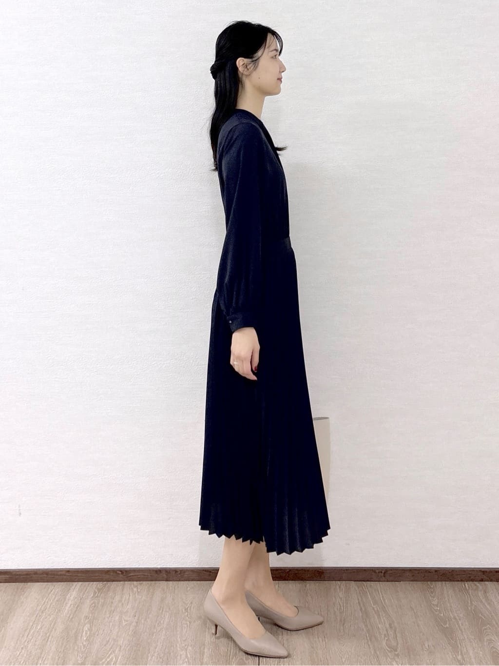 sachikoさんの「OPAQUE.CLIP｜《通勤対応》ジョーゼットプリーツワンピース【洗濯機OK】」を使ったコーディネート