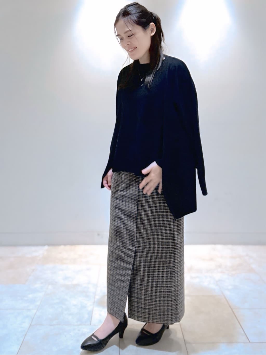 S&auml;K&iuml;さんの「Reflect｜【ちくちくしない／アンサンブル可／通勤におすすめ◎】オフボディ着流しカーディガン」を使ったコーディネート