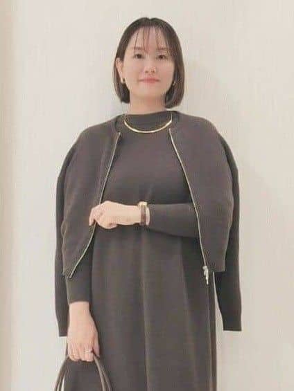 naokoさんの「UNTITLED｜【ゆったりサイズ／着丈短め】ジップニットカーディガン」を使ったコーディネート