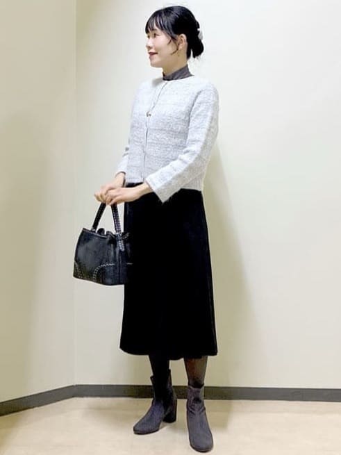  beni_gingerさんの「Reflect｜【お食事会やお出かけに◎】ふんわりジャカード編みカーディガン」を使ったコーディネート