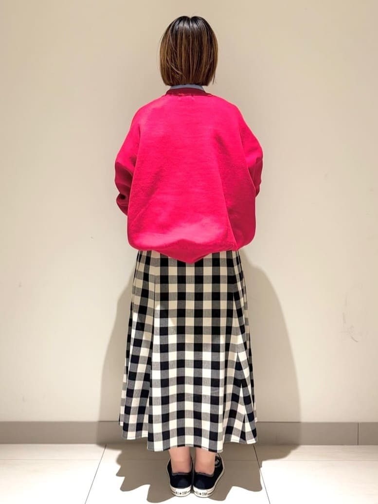 Liriさんの「Dessin｜【洗える】チェック柄起毛フレアスカート」を使ったコーディネート