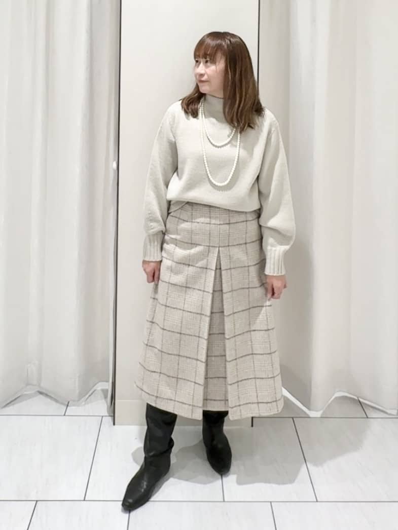 ʏᴜᴋɪᴋᴏさんの「UNTITLED｜【洗える】スポンディッシュ ボトルネックニット」を使ったコーディネート