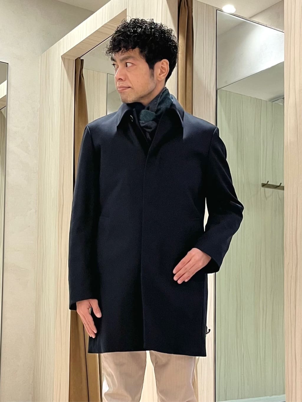 URAさんの「TAKEO KIKUCHI｜【ダウンライナー付き】メランジ ステンカラー コート」を使ったコーディネート