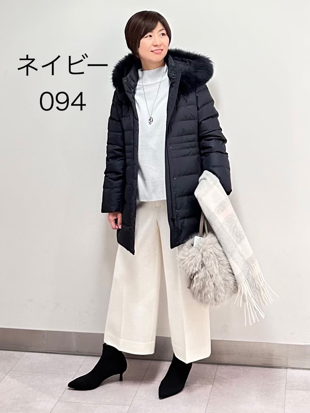 みなこさんの「UNTITLED｜【8色展開／コンパクト丈】レーヨン混 コクーンニット」を使ったコーディネート