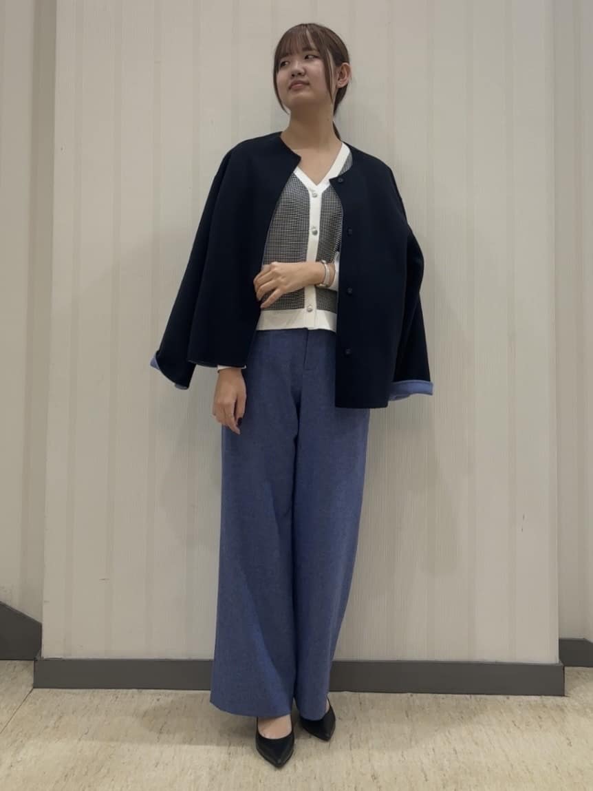 ちひさんの「INDIVI｜【褒められパンツ／ウール混】ウォームウール ワイドパンツ」を使ったコーディネート