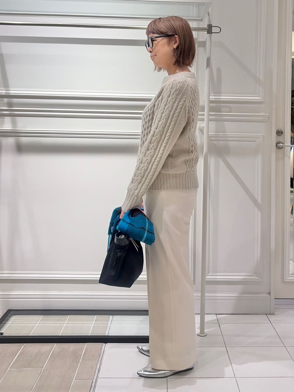 AKKOさんの「UNTITLED｜【洗える】スポンディッシュ ケーブル柄ニット」を使ったコーディネート