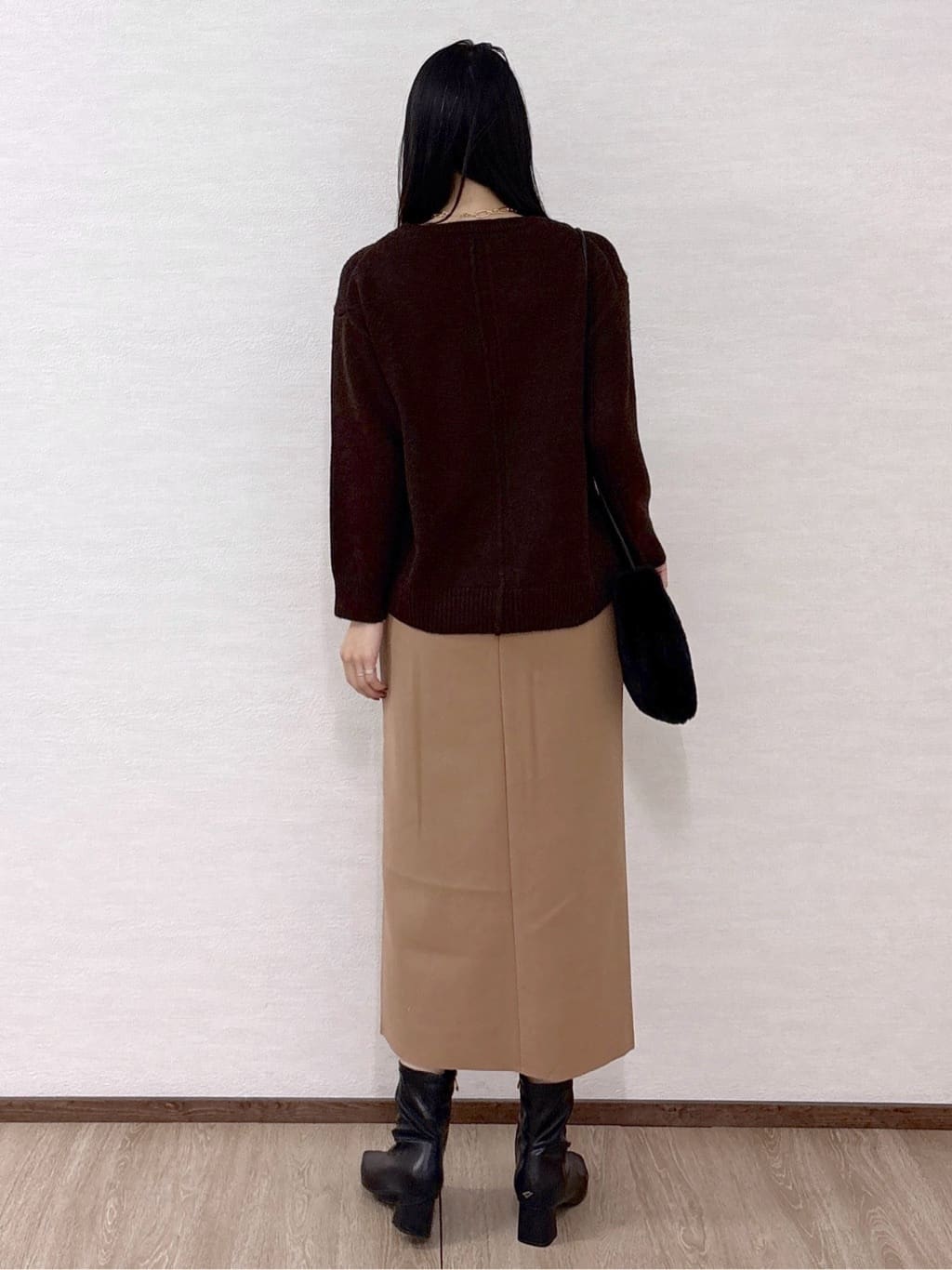 sachikoさんの「OPAQUE.CLIP｜リラクシークルーネックニット【洗濯機OK】」を使ったコーディネート