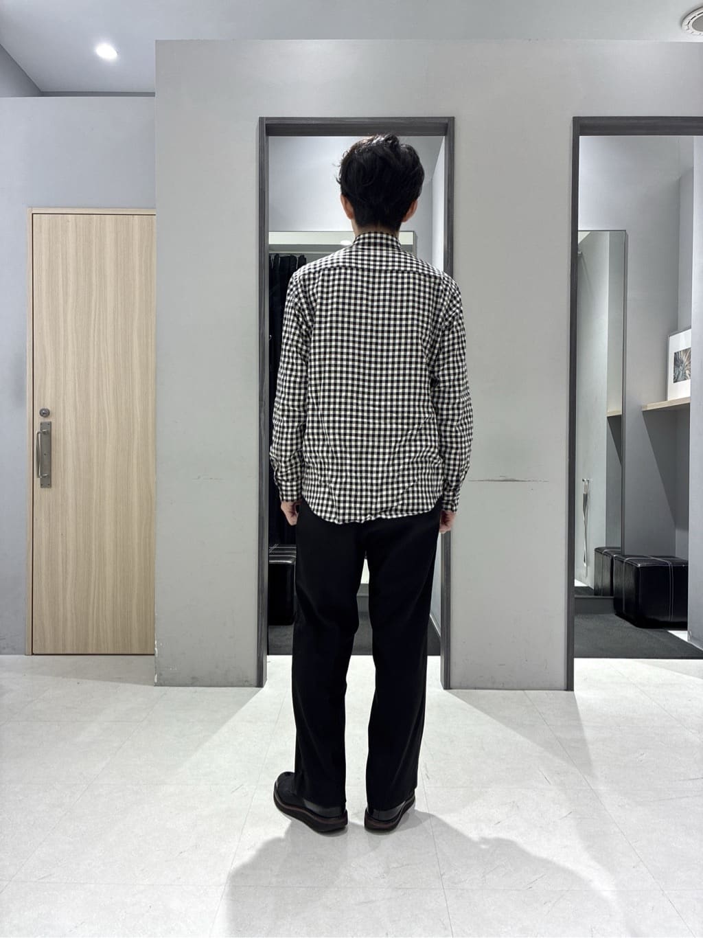 わいずみさんの「TAKEO KIKUCHI｜【Made in JAPAN】ビッグチェック＆スライドパズル柄 ニット」を使ったコーディネート
