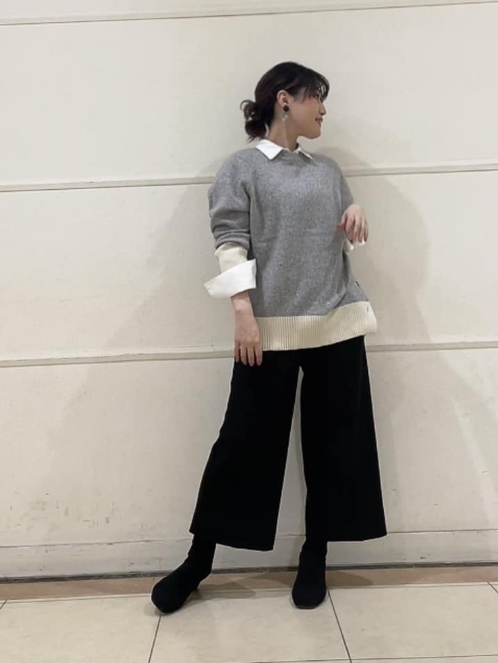 watanabeさんの「UNTITLED｜【重ね着もおすすめ/洗える】ウールカシミヤ クルーネックニット」を使ったコーディネート