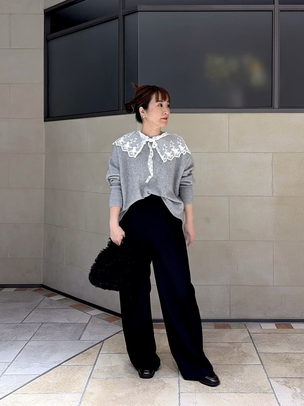 よねさんの「INDIVI｜Comfy SET UP｜イージーストレートワイドパンツ【セットアップ対応／通勤/カセット服】」を使ったコーディネート