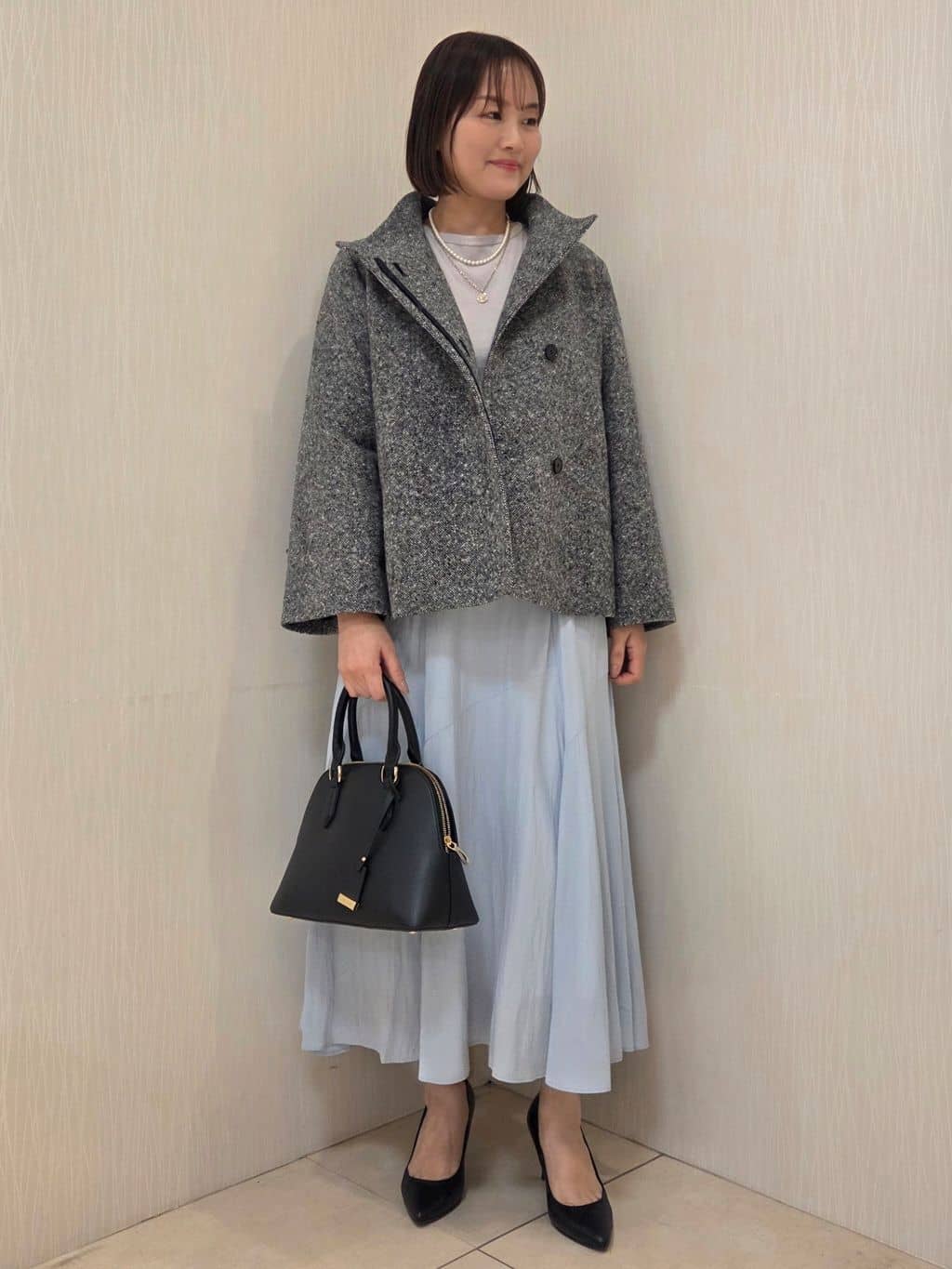 naokoさんの「UNTITLED｜【スタンドカラー/オンオフ使える】クラシカルツイードコート」を使ったコーディネート