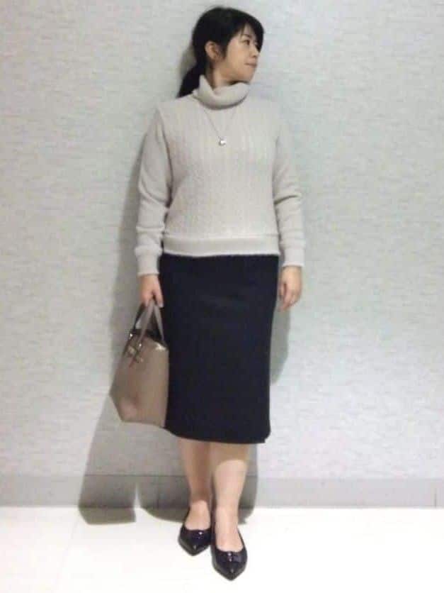 sakoさんの「Reflect｜【ほんのりラメ感◎】ふわふわフェザーヤーンハイネックニット」を使ったコーディネート