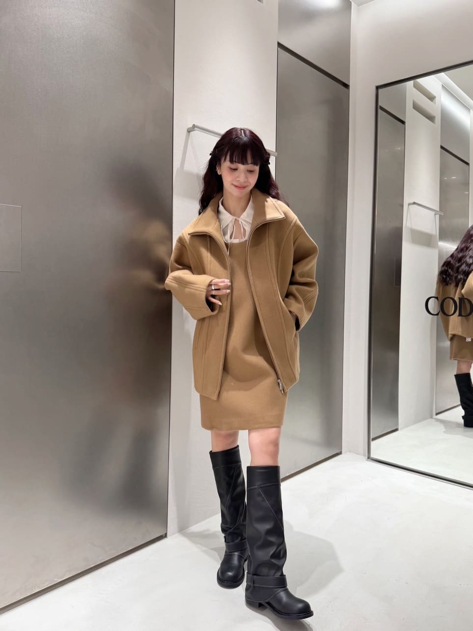 kanamiさんの「CODE A｜wool mini dress」を使ったコーディネート