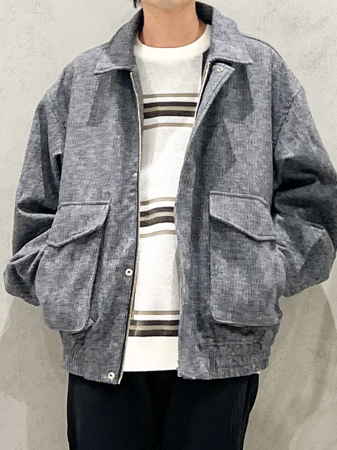 SHI-MAさんの「THE SHOP TK｜ツイードフライトビッグブルゾン 【洗濯機OK／セットアップ可】」を使ったコーディネート