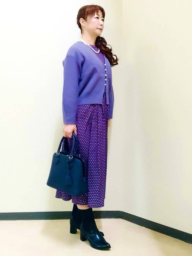 花さんの「Reflect｜【通勤/お出かけ◎】ジオメプリントクラシカルワンピース」を使ったコーディネート