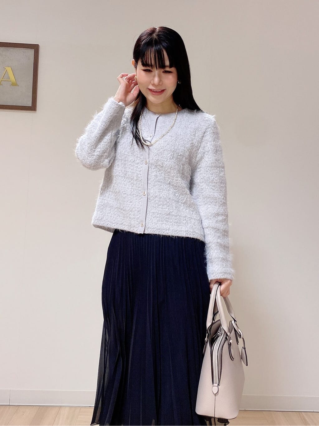 アースさんの「Reflect｜【SS-4Lサイズ】シフォンジョーゼットプリーツスカート」を使ったコーディネート