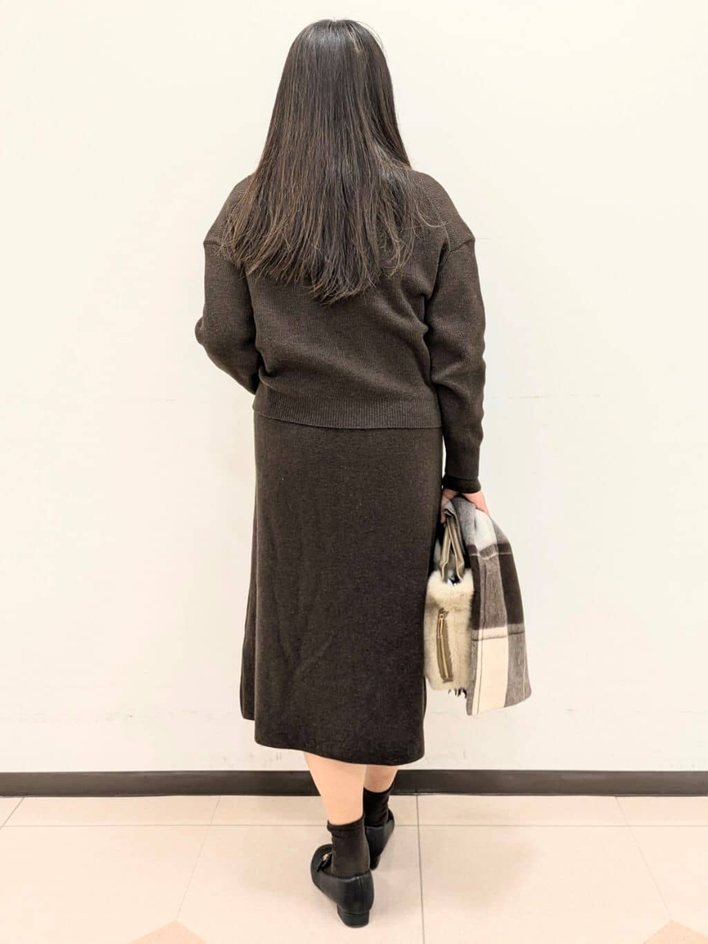 ともさんの「UNTITLED｜【名品／定番人気】ウールチェックストール」を使ったコーディネート