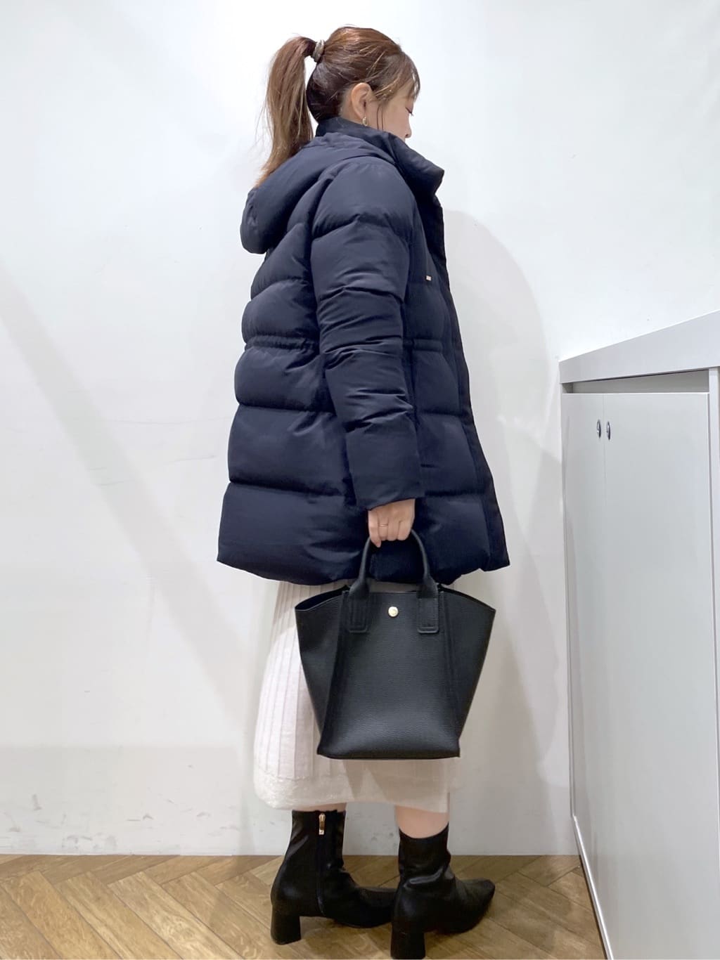 Junさんの「index｜KAWADAダウンドロストミドルコート【撥水／洗濯機OK／2WAY／静電気防止裏地】《XS～3L》」を使ったコーディネート