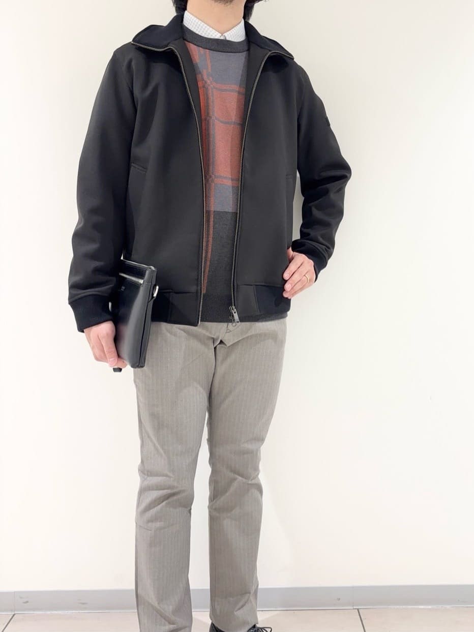 及川さんの「TAKEO KIKUCHI｜【JUST ONE LAYER】ダウンファブリック ジップアップ リブ ブルゾン」を使ったコーディネート