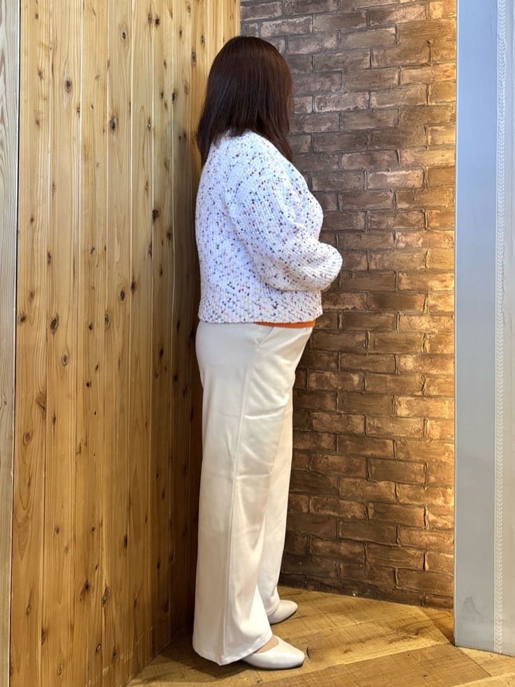 ゆかぴさんの「SHOO･LA･RUE｜【洗濯機可/前後2WAY】ぽこぽこニットカーディガン」を使ったコーディネート
