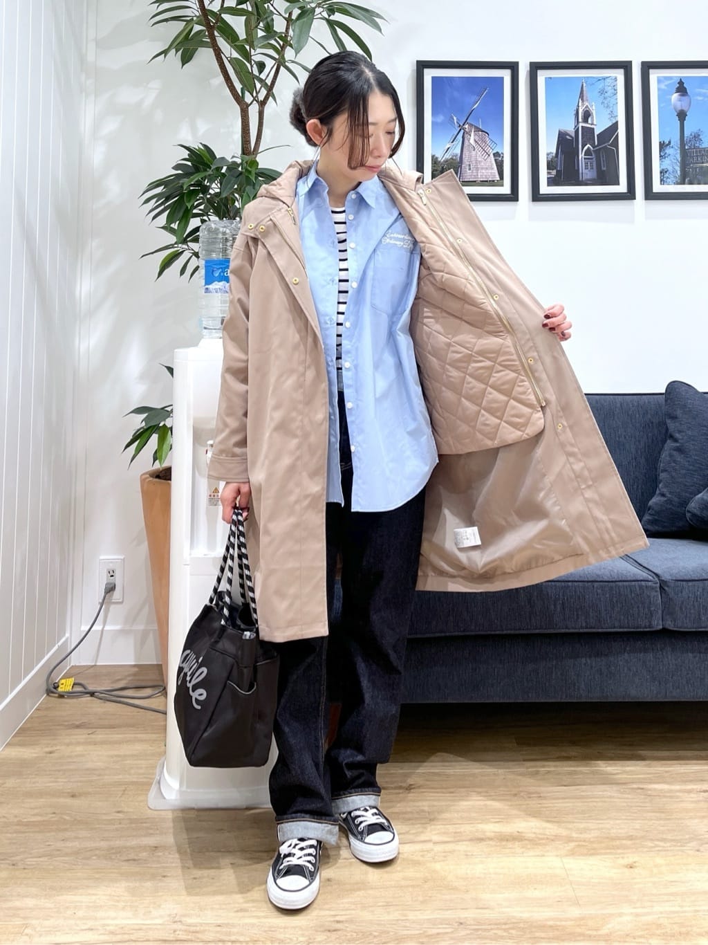 canaさんの「Dessin｜【4WAY/洗える】ベスト付き中綿キルトコート」を使ったコーディネート