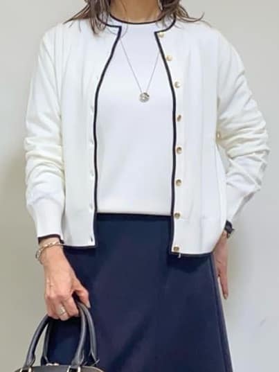 tomoさんの「UNTITLED｜【洗えるスーツ/ストレッチ】ウール混ジャージ ノーカラージャケット」を使ったコーディネート
