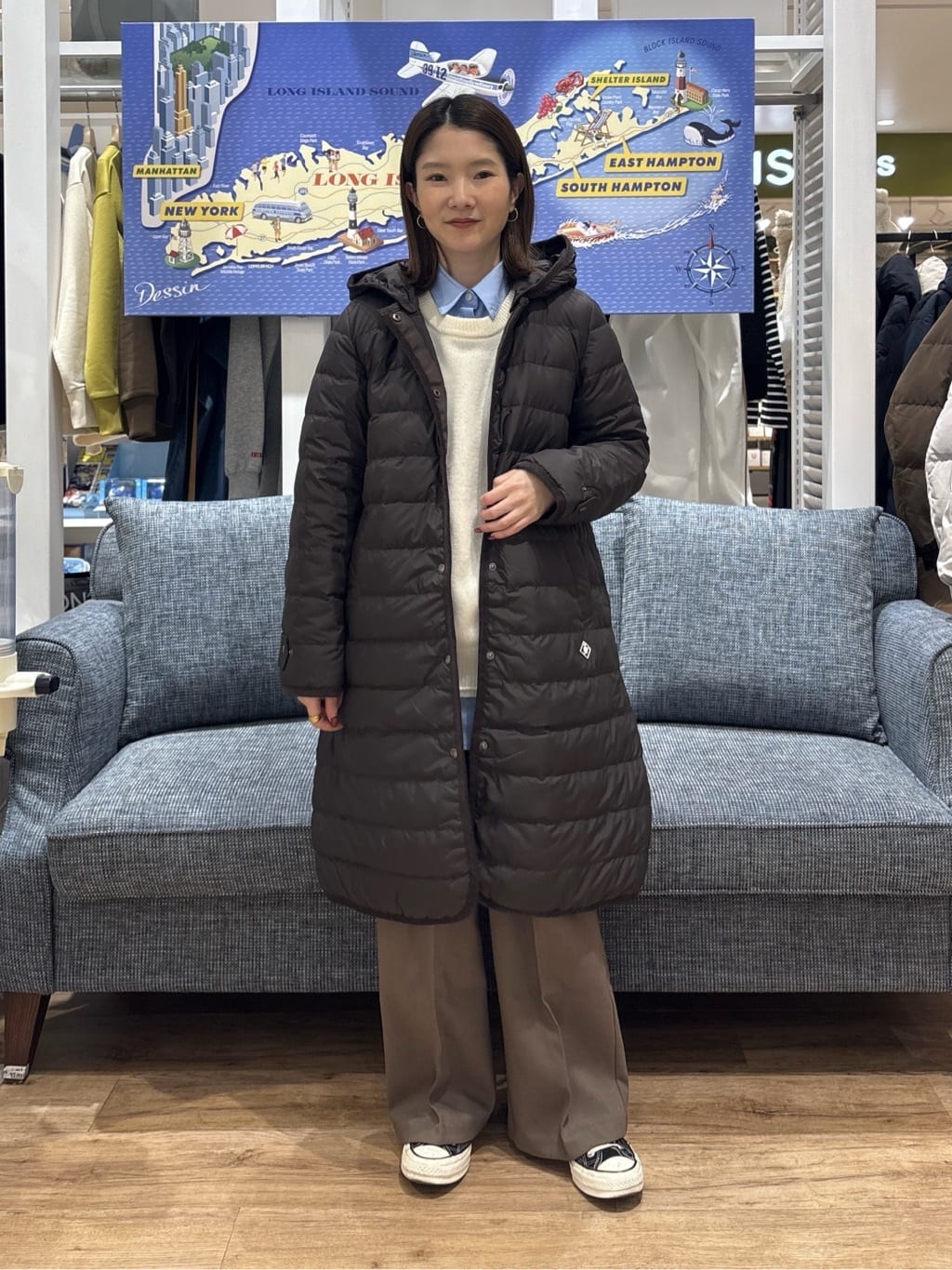 risaさんの「Dessin｜【撥水・2WAY】ミュラーダウンコートミドル丈」を使ったコーディネート