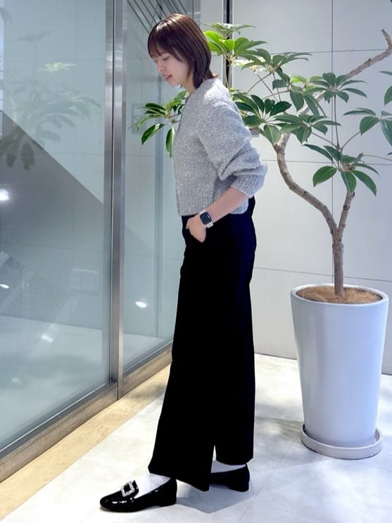 yukaさんの「UNTITLED｜【あったか素材/ストレッチ性】裏起毛ワイドパンツ」を使ったコーディネート