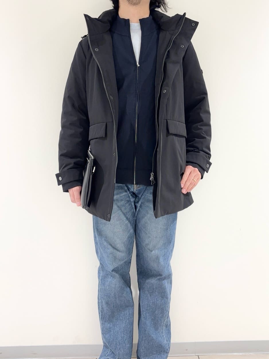 及川さんの「TAKEO KIKUCHI｜【None Of Stress】ストレッチ ダウンブルゾン」を使ったコーディネート