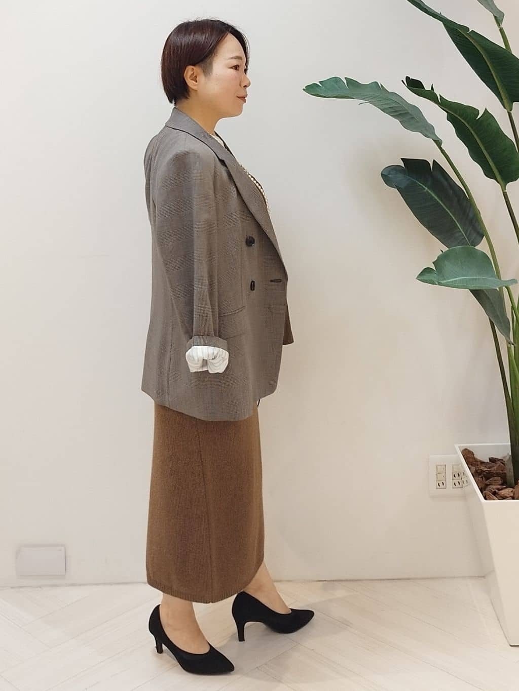 s u g iさんの「UNTITLED｜【セットアップ可】ウールライク ダブルブレストジャケット」を使ったコーディネート