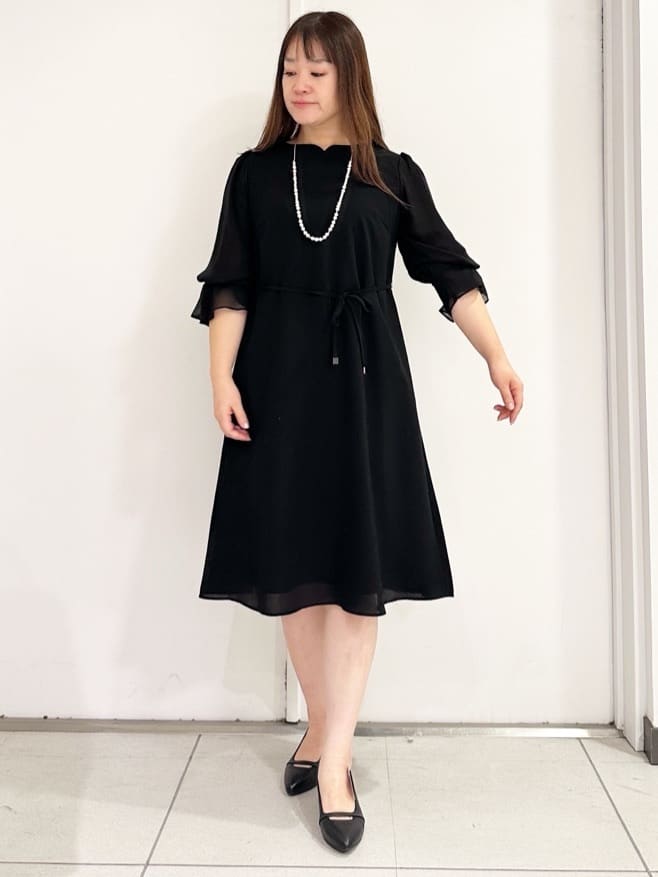 miさんの「Reflect｜【SS-4Lサイズ／付属リボン】スリーブデザインジョーゼットワンピース」を使ったコーディネート