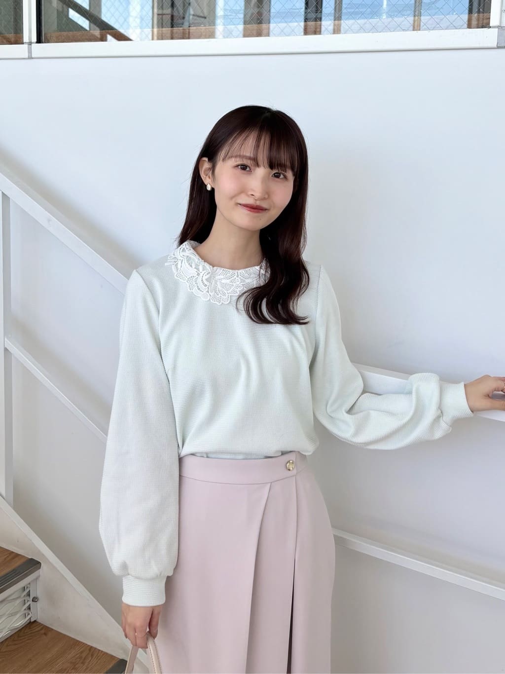 みさかさんの「index｜レース衿付きピケジャージトップス【洗濯機OK】」を使ったコーディネート