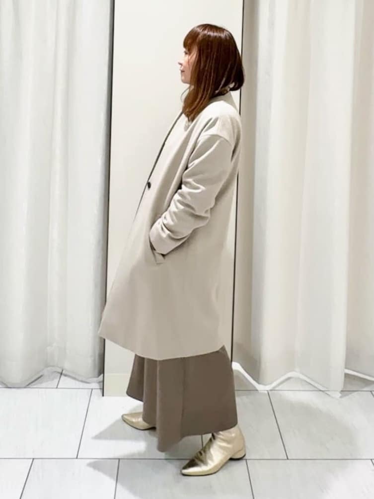 ʏᴜᴋɪᴋᴏさんの「UNTITLED｜【ふわふわニット/オンオフ使える】フォックスカシミヤ衿付きカーディガン」を使ったコーディネート