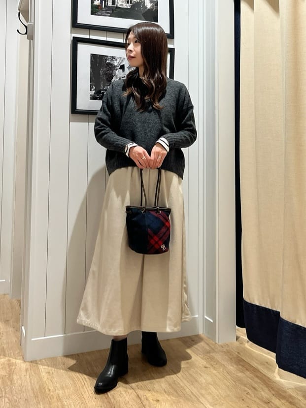 mihoさんの「Dessin｜【洗える】クルーネックワイドニット」を使ったコーディネート