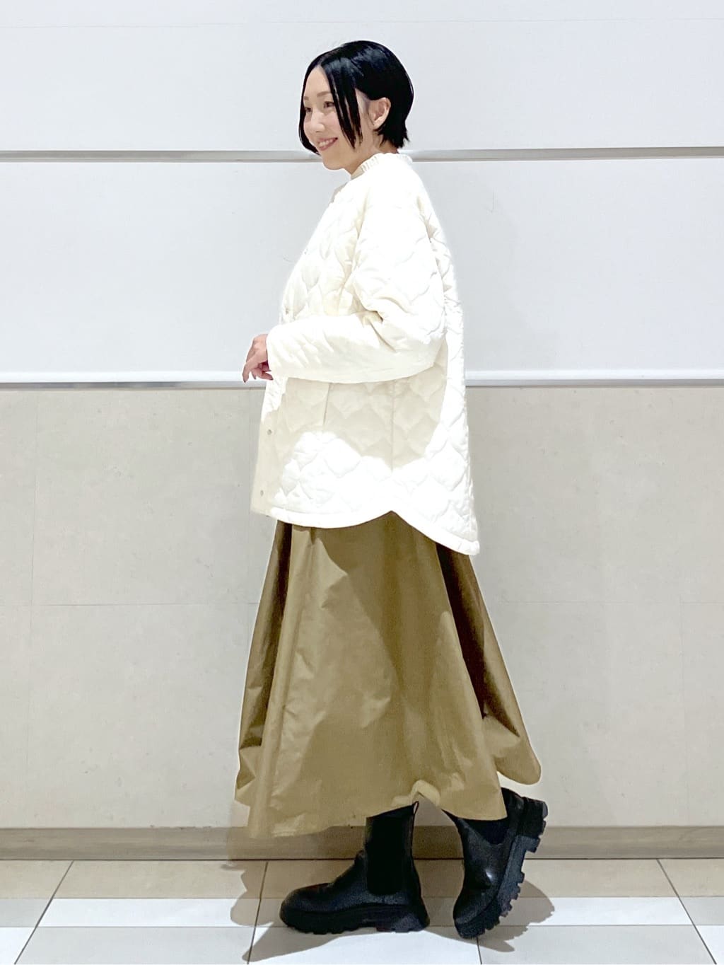 eriko さんの「Dessin｜【洗える】ハイネックベロアモールニット」を使ったコーディネート