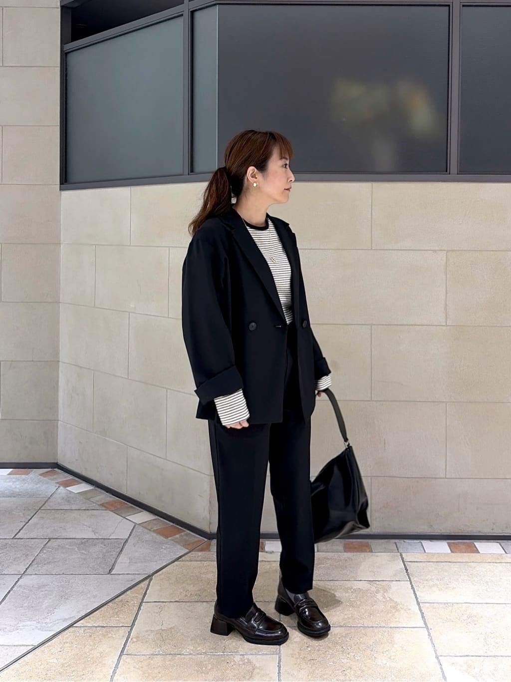 よねさんの「INDIVI｜ボーダーカットソー」を使ったコーディネート