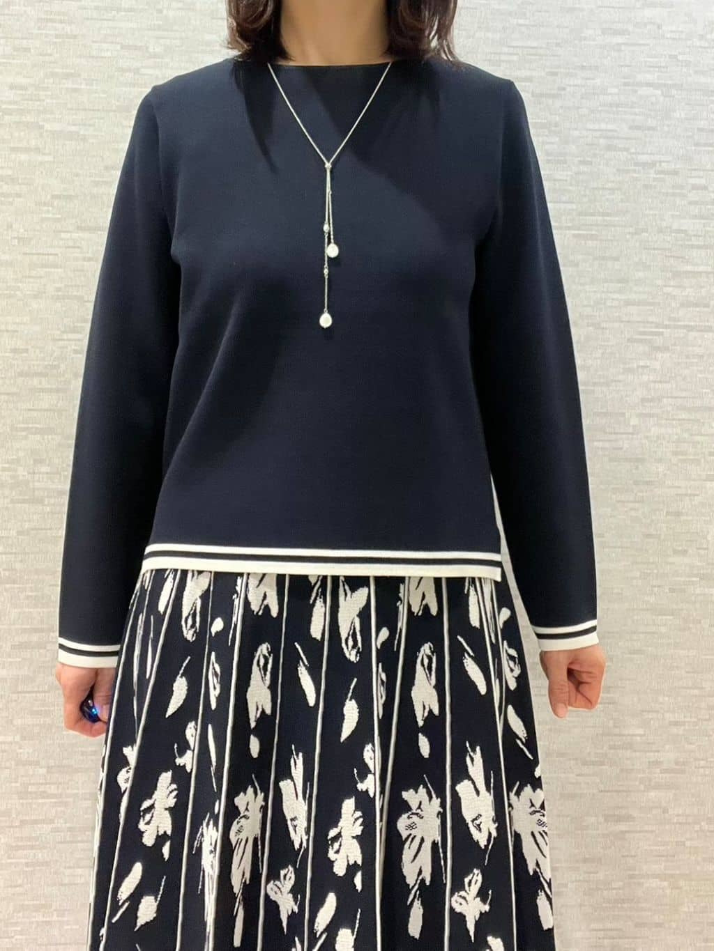 marikoさんの「Reflect｜【セットアップ可】ダブルジャカードニットプルオーバー」を使ったコーディネート
