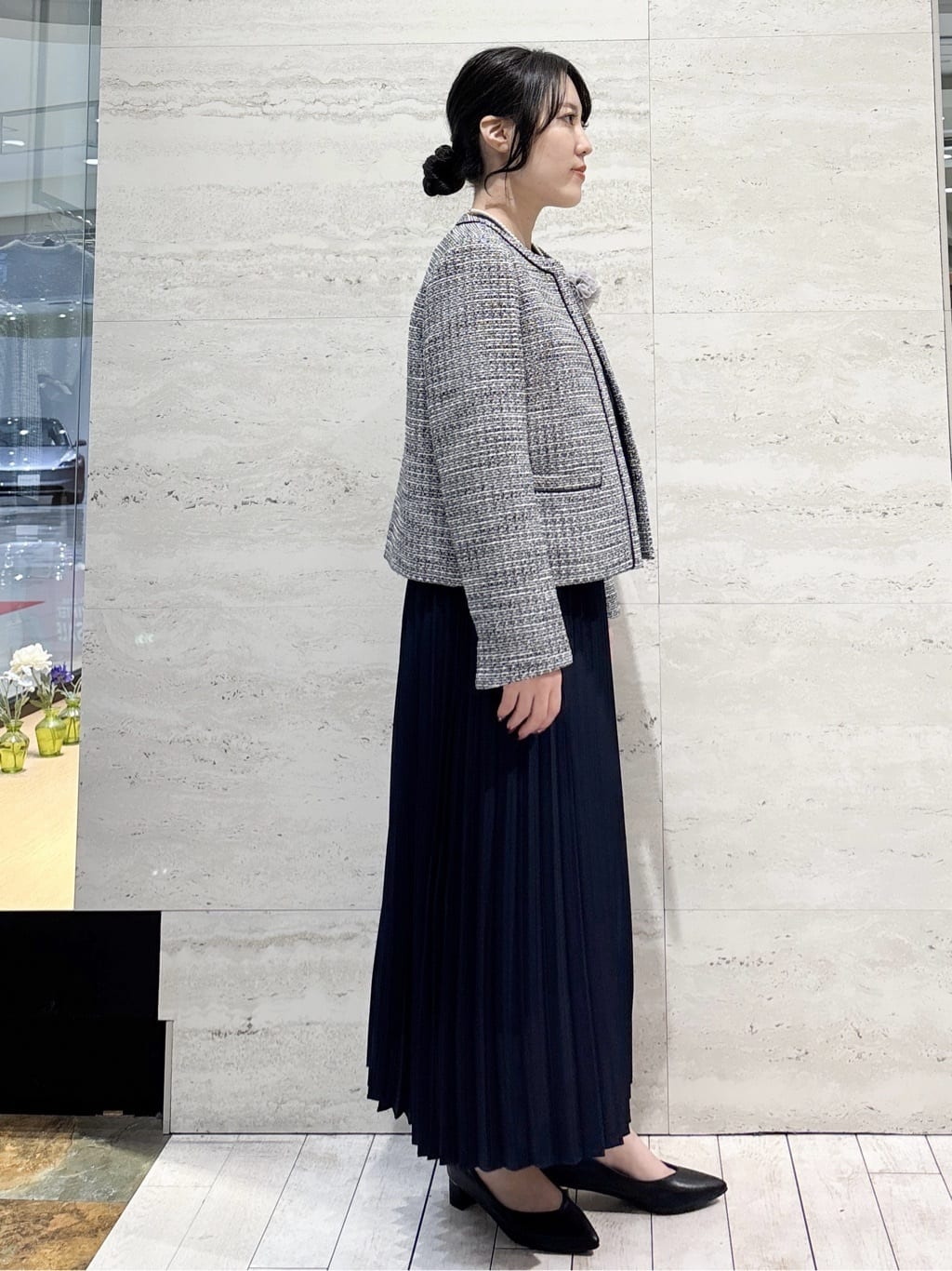 かほさんの「OPAQUE.CLIP｜《通勤対応》ジョーゼットプリーツワンピース【洗濯機OK】」を使ったコーディネート