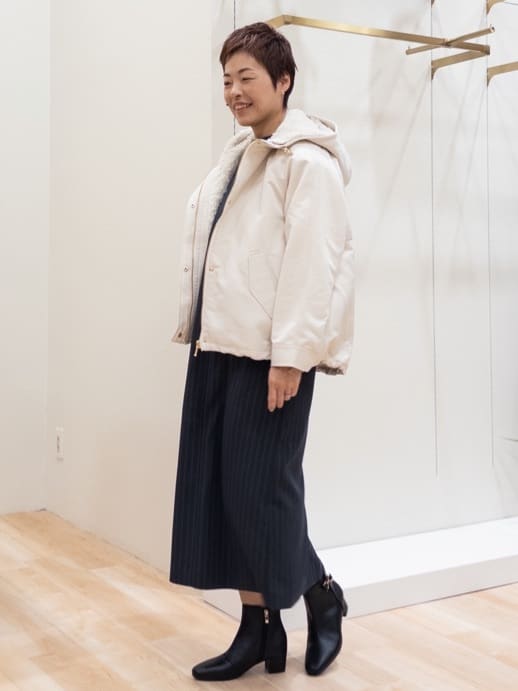 シュウコさんの「grove｜【名品アウター/3WAY・はっ水】ボアライナー付マウンテンパーカ」を使ったコーディネート