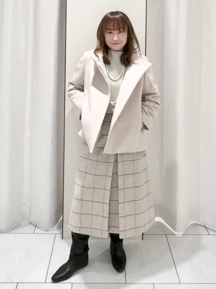 ʏᴜᴋɪᴋᴏさんの「UNTITLED｜【着回しが効く／オンオフアウター】ウールショートコート」を使ったコーディネート
